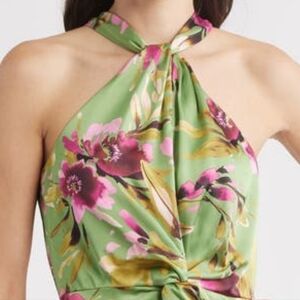 ELIZA J NWT FLORAL TWIST-NECK MIDI DRESS SZ 12